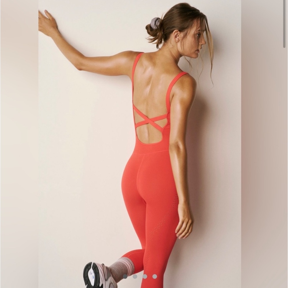 Free People Good Karma Onesie Cherry Tomato